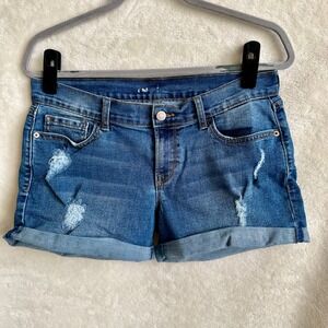 Old Navy Distressed Denim Jean Shorts Cuffed Size 6